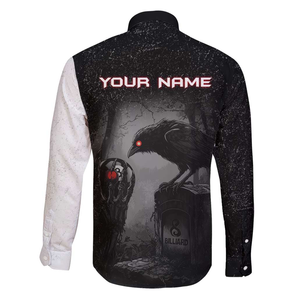 Personalized Raven Billiards Family Matching Mermaid Dress and Hawaiian Shirt with Dark Cemetery Scene and Red Eye Crow Artwork - Wonder Print Shop