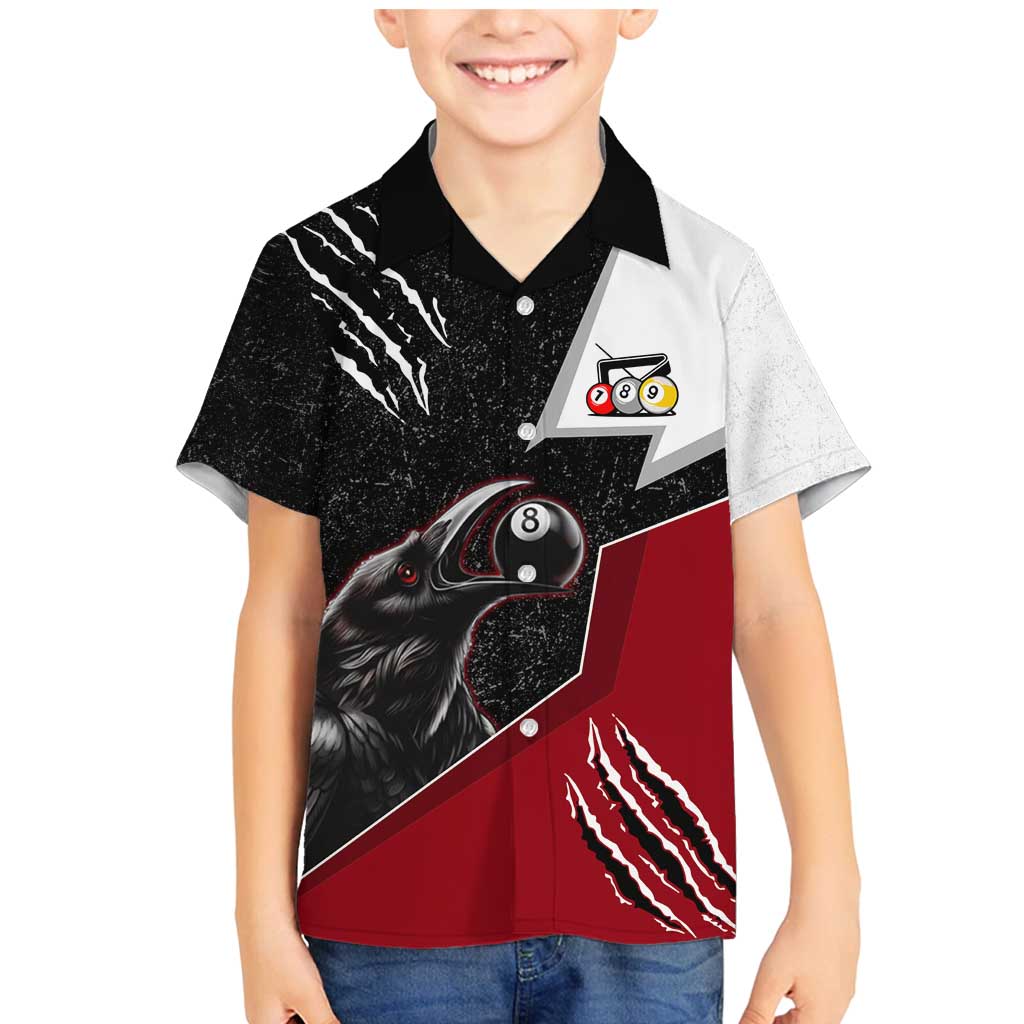 Personalized Raven Billiards Family Matching Mermaid Dress and Hawaiian Shirt with Dark Cemetery Scene and Red Eye Crow Artwork - Wonder Print Shop