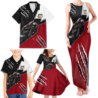 Personalized Raven Billiards Family Matching Tank Maxi Dress and Hawaiian Shirt with Dark Cemetery Scene and Red Eye Crow Artwork - Wonder Print Shop