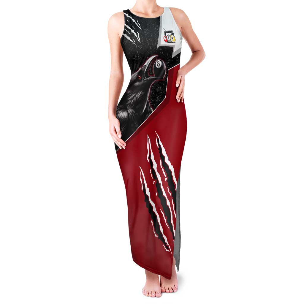 Personalized Raven Billiards Family Matching Tank Maxi Dress and Hawaiian Shirt with Dark Cemetery Scene and Red Eye Crow Artwork - Wonder Print Shop