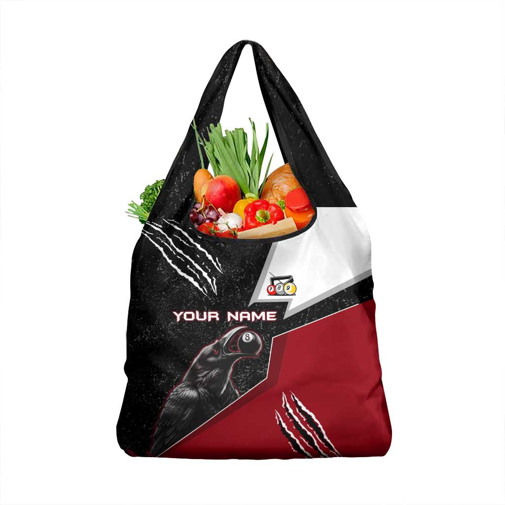 Personalized Raven Billiards Grocery Bag with Dark Cemetery Scene and Red Eye Crow Artwork - Wonder Print Shop