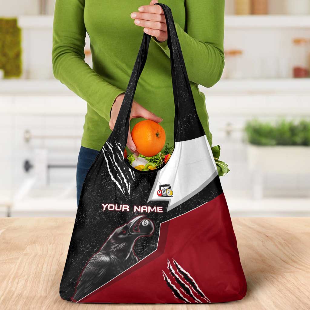 Personalized Raven Billiards Grocery Bag with Dark Cemetery Scene and Red Eye Crow Artwork - Wonder Print Shop