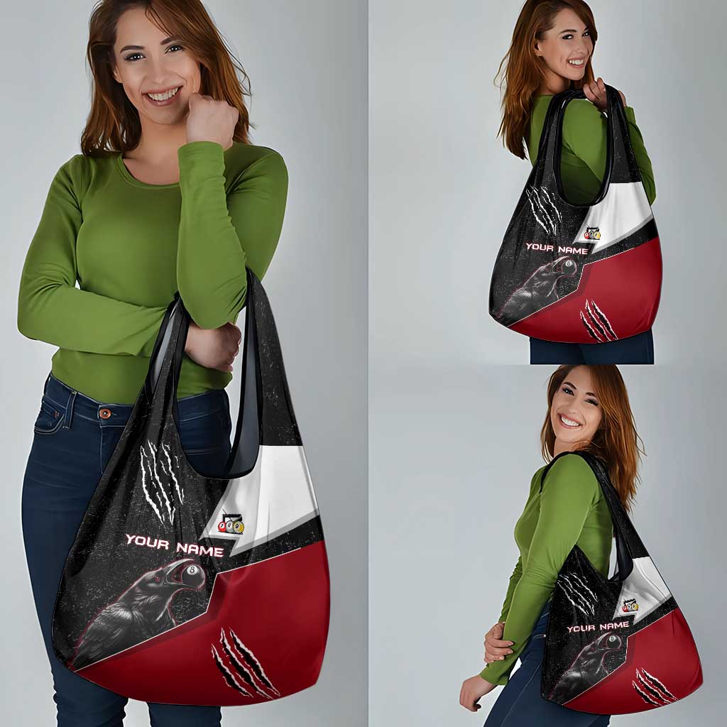 Personalized Raven Billiards Grocery Bag with Dark Cemetery Scene and Red Eye Crow Artwork - Wonder Print Shop