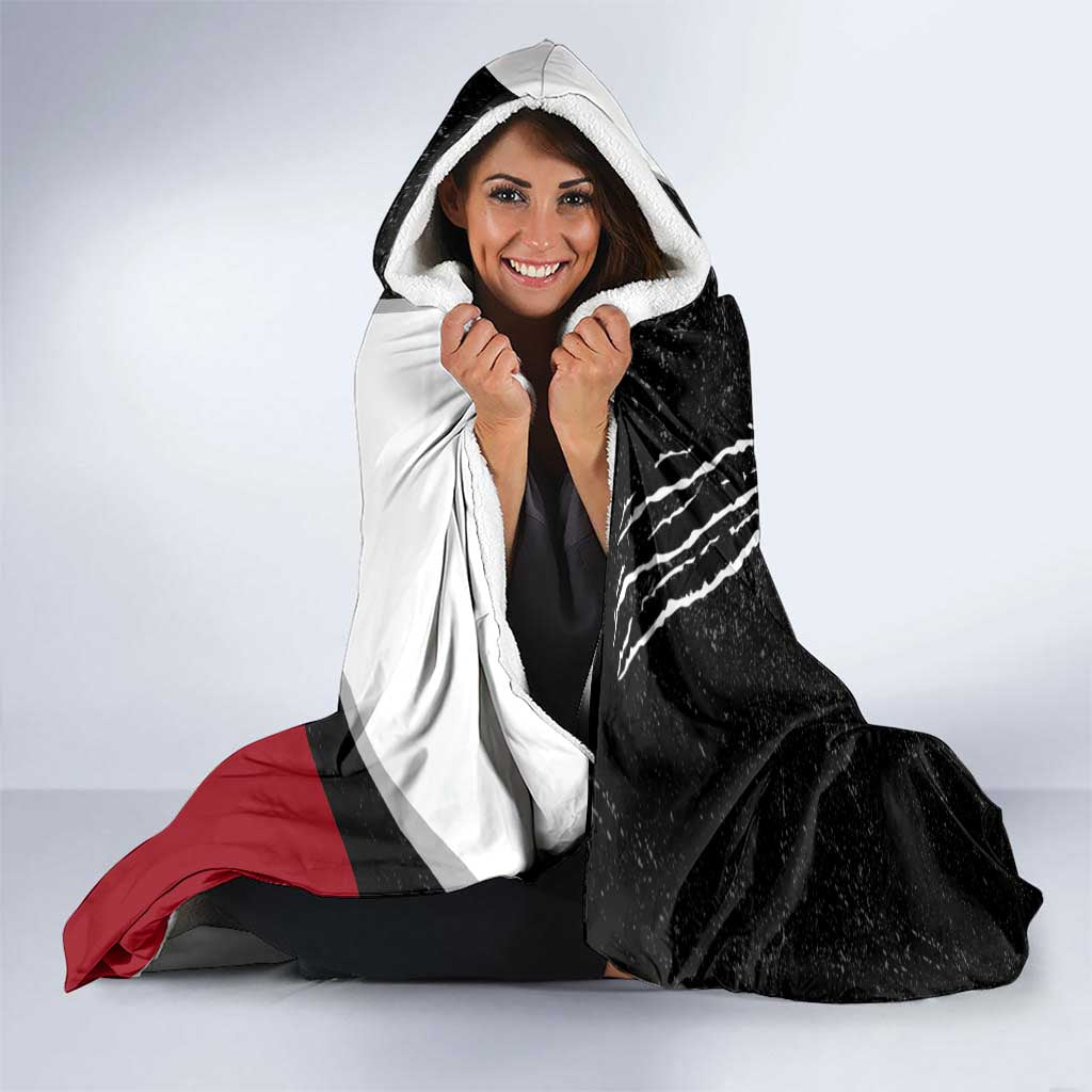 Personalized Raven Billiards Hooded Blanket with Dark Cemetery Scene and Red Eye Crow Artwork - Wonder Print Shop