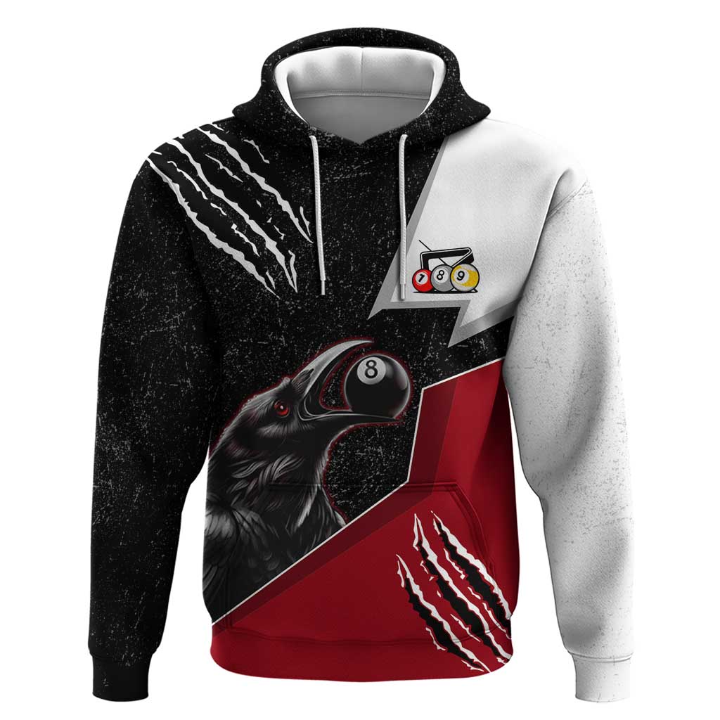 Personalized Raven Billiards Hoodie with Dark Cemetery Scene and Red Eye Crow Artwork - Wonder Print Shop