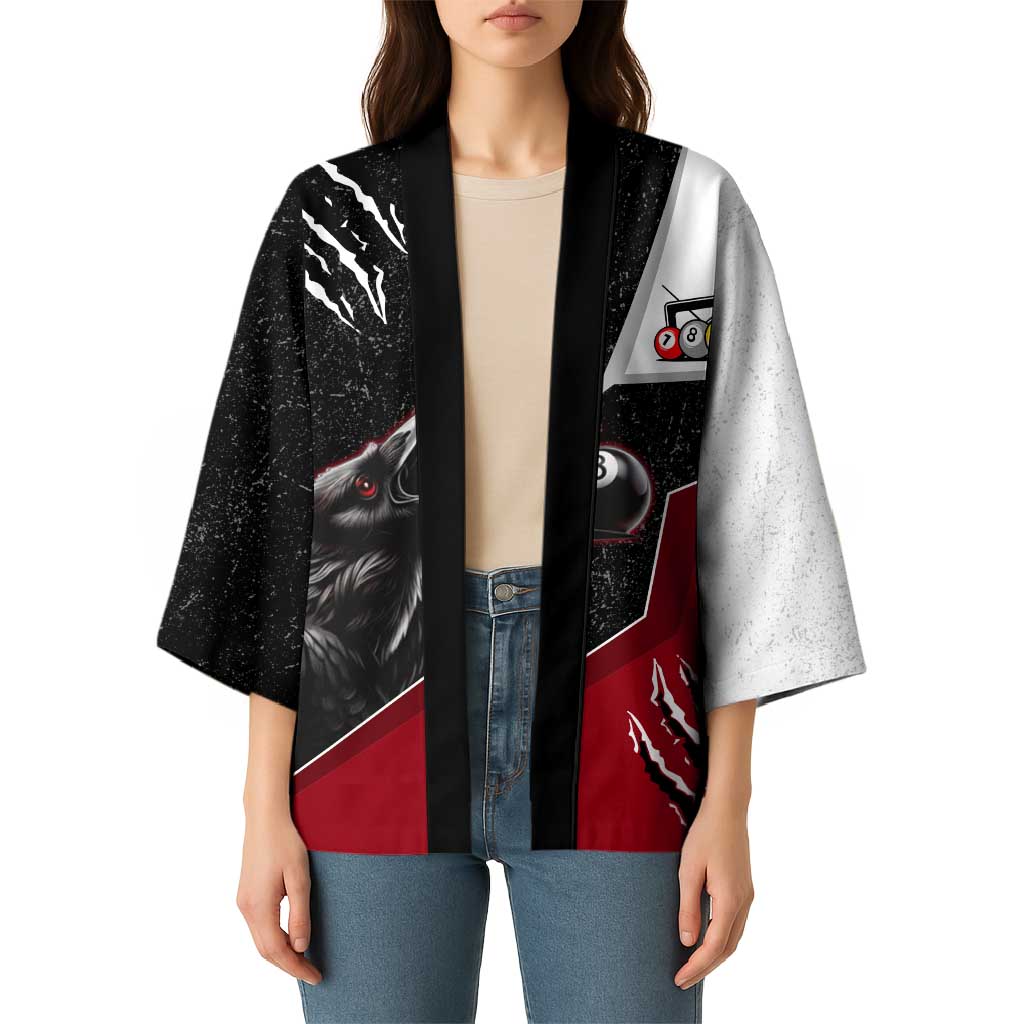 Personalized Raven Billiards Kimono with Dark Cemetery Scene and Red Eye Crow Artwork - Wonder Print Shop