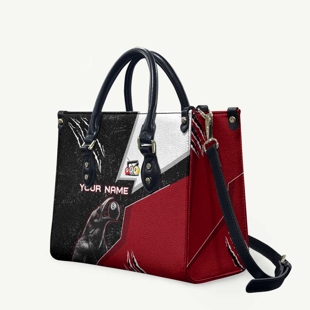 Personalized Raven Billiards Leather Bag with Dark Cemetery Scene and Red Eye Crow Artwork - Wonder Print Shop