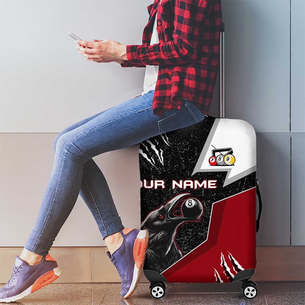 Personalized Raven Billiards Luggage Cover with Dark Cemetery Scene and Red Eye Crow Artwork - Wonder Print Shop
