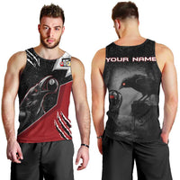 Personalized Raven Billiards Men Tank Top with Dark Cemetery Scene and Red Eye Crow Artwork - Wonder Print Shop