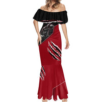 Personalized Raven Billiards Mermaid Dress with Dark Cemetery Scene and Red Eye Crow Artwork - Wonder Print Shop