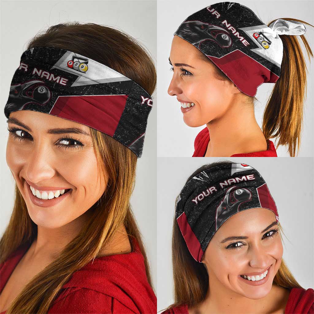 Personalized Raven Billiards Neck Gaiter with Dark Cemetery Scene and Red Eye Crow Artwork - Wonder Print Shop