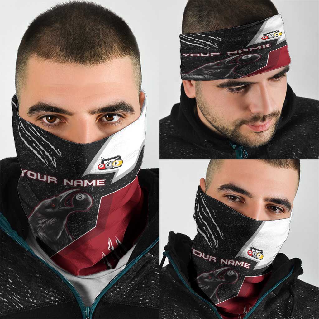 Personalized Raven Billiards Neck Gaiter with Dark Cemetery Scene and Red Eye Crow Artwork - Wonder Print Shop