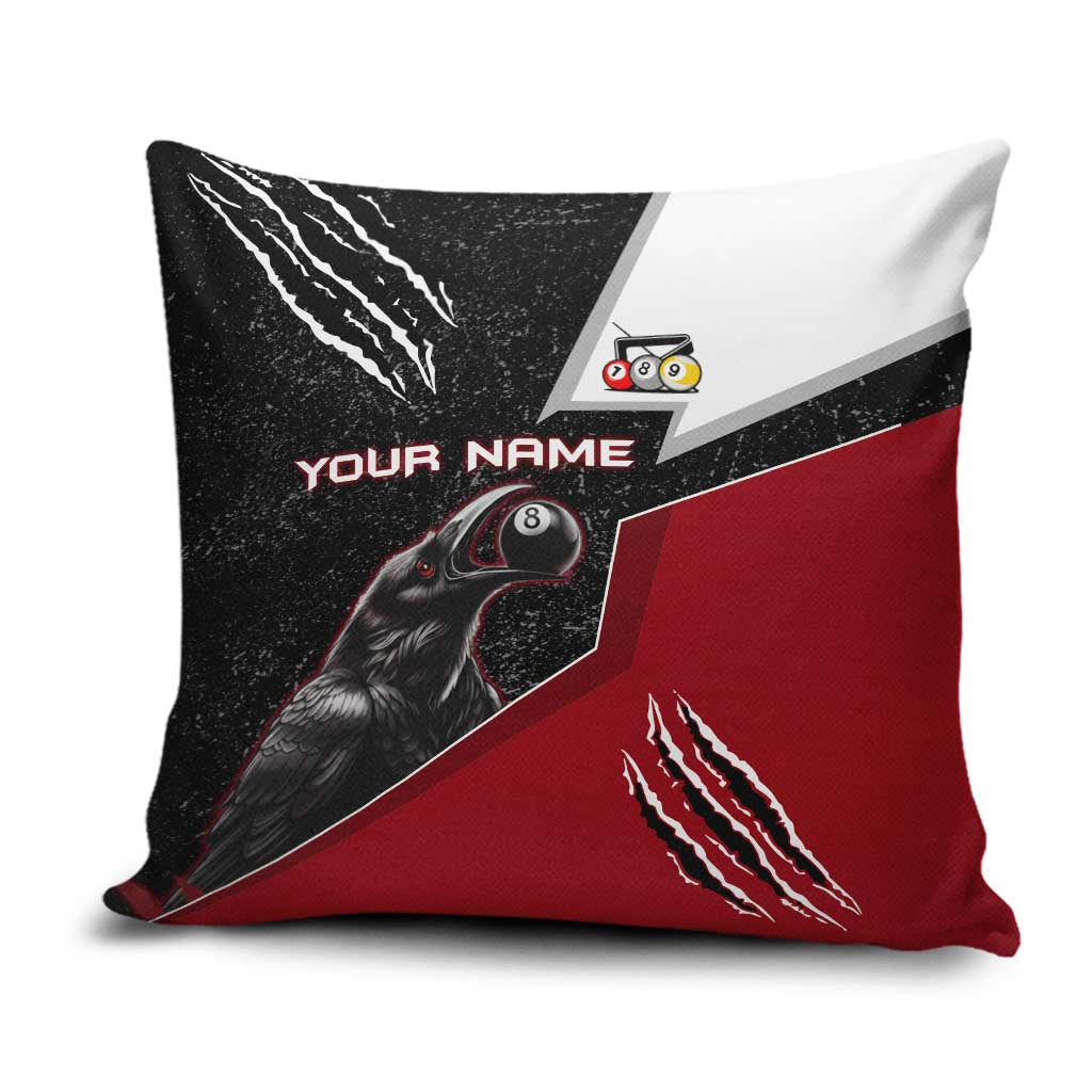 Personalized Raven Billiards Pillow Cover with Dark Cemetery Scene and Red Eye Crow Artwork - Wonder Print Shop