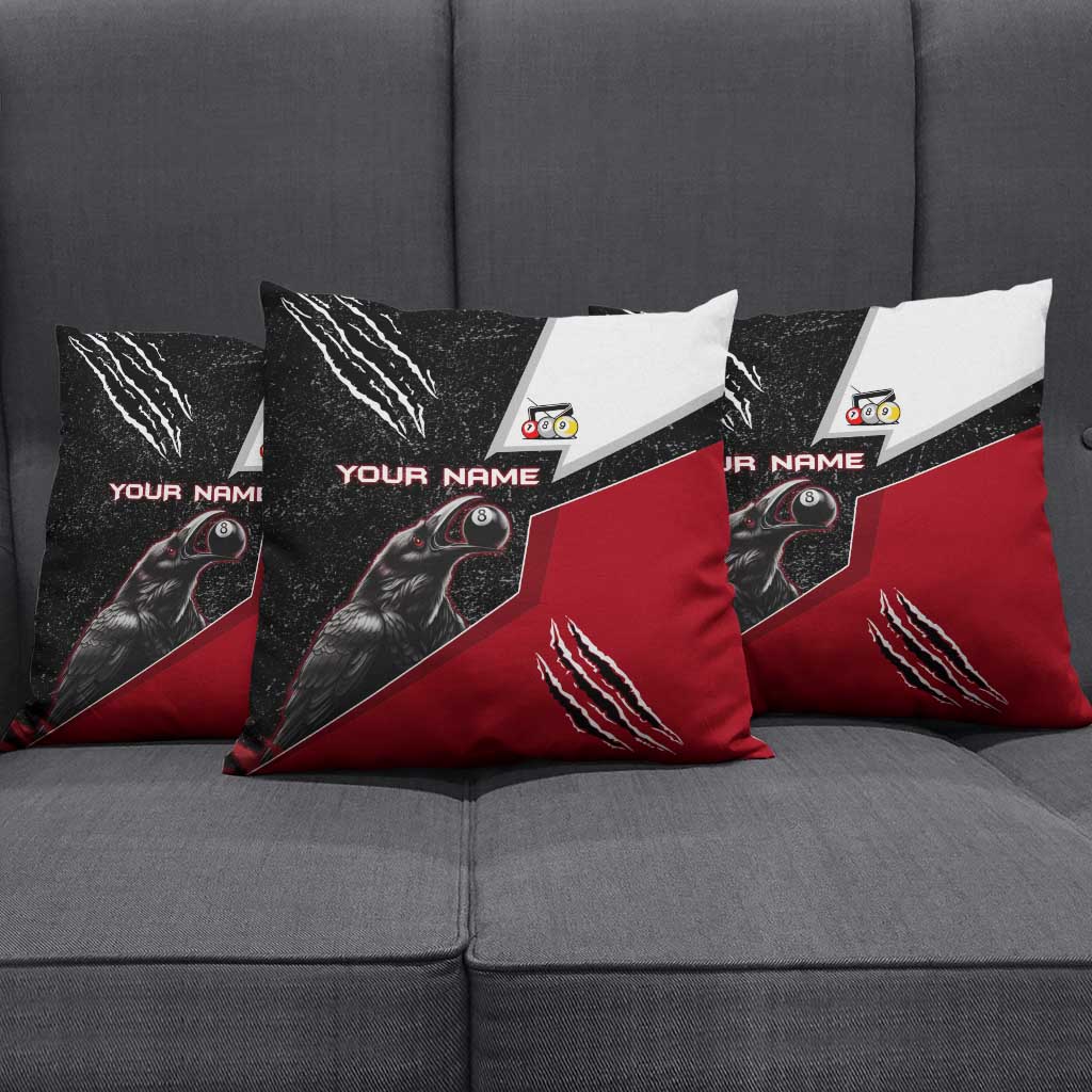 Personalized Raven Billiards Pillow Cover with Dark Cemetery Scene and Red Eye Crow Artwork - Wonder Print Shop