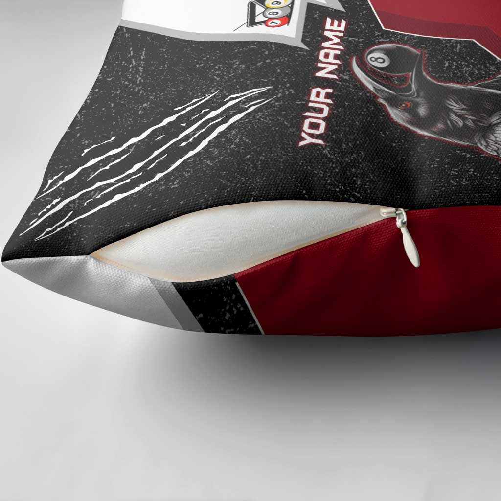 Personalized Raven Billiards Pillow Cover with Dark Cemetery Scene and Red Eye Crow Artwork - Wonder Print Shop