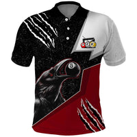 Personalized Raven Billiards Polo Shirt with Dark Cemetery Scene and Red Eye Crow Artwork - Wonder Print Shop