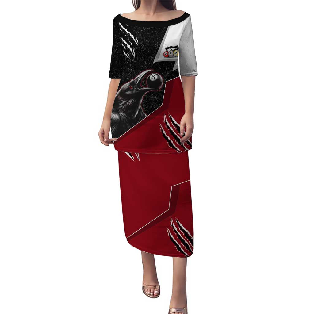 Personalized Raven Billiards Puletasi with Dark Cemetery Scene and Red Eye Crow Artwork - Wonder Print Shop