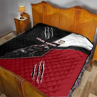 Personalized Raven Billiards Quilt with Dark Cemetery Scene and Red Eye Crow Artwork - Wonder Print Shop