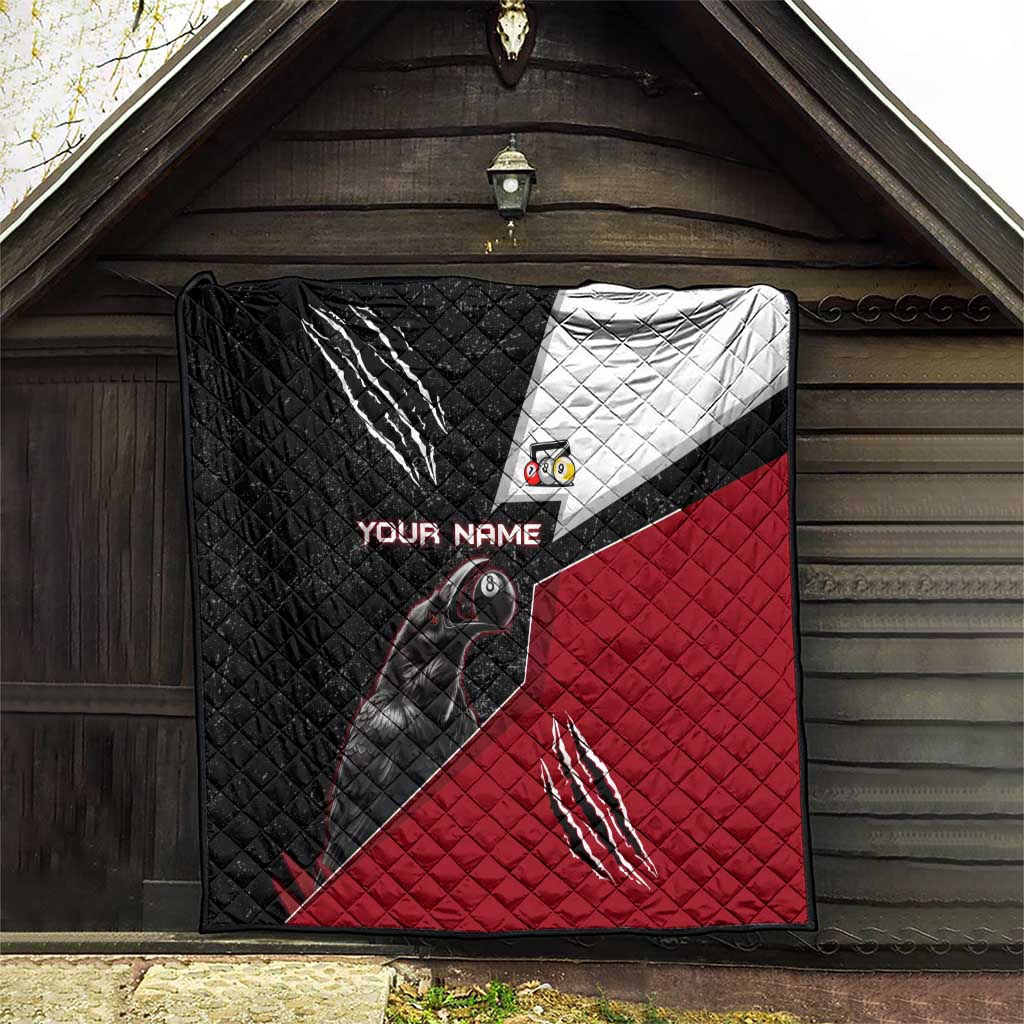 Personalized Raven Billiards Quilt with Dark Cemetery Scene and Red Eye Crow Artwork - Wonder Print Shop