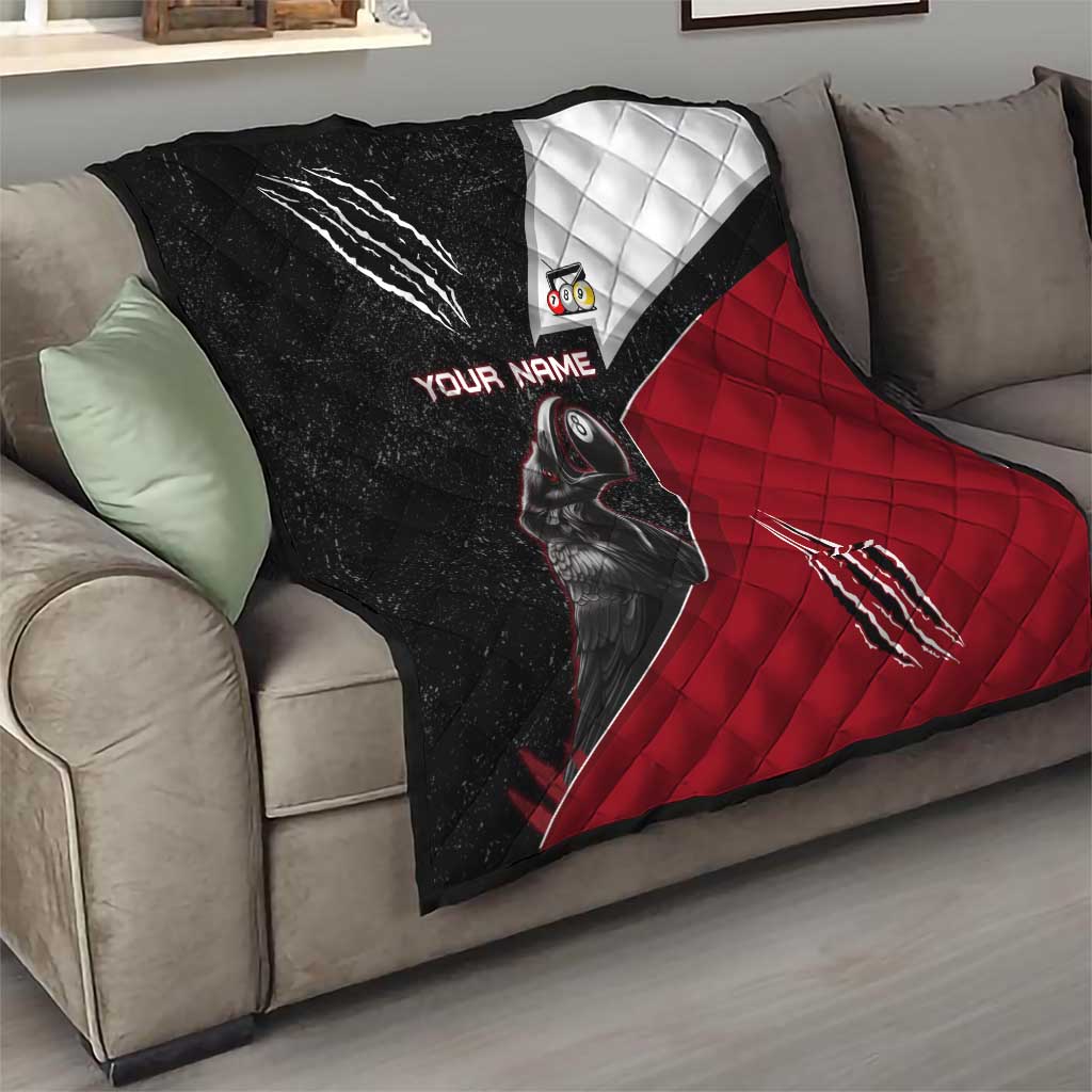 Personalized Raven Billiards Quilt with Dark Cemetery Scene and Red Eye Crow Artwork - Wonder Print Shop
