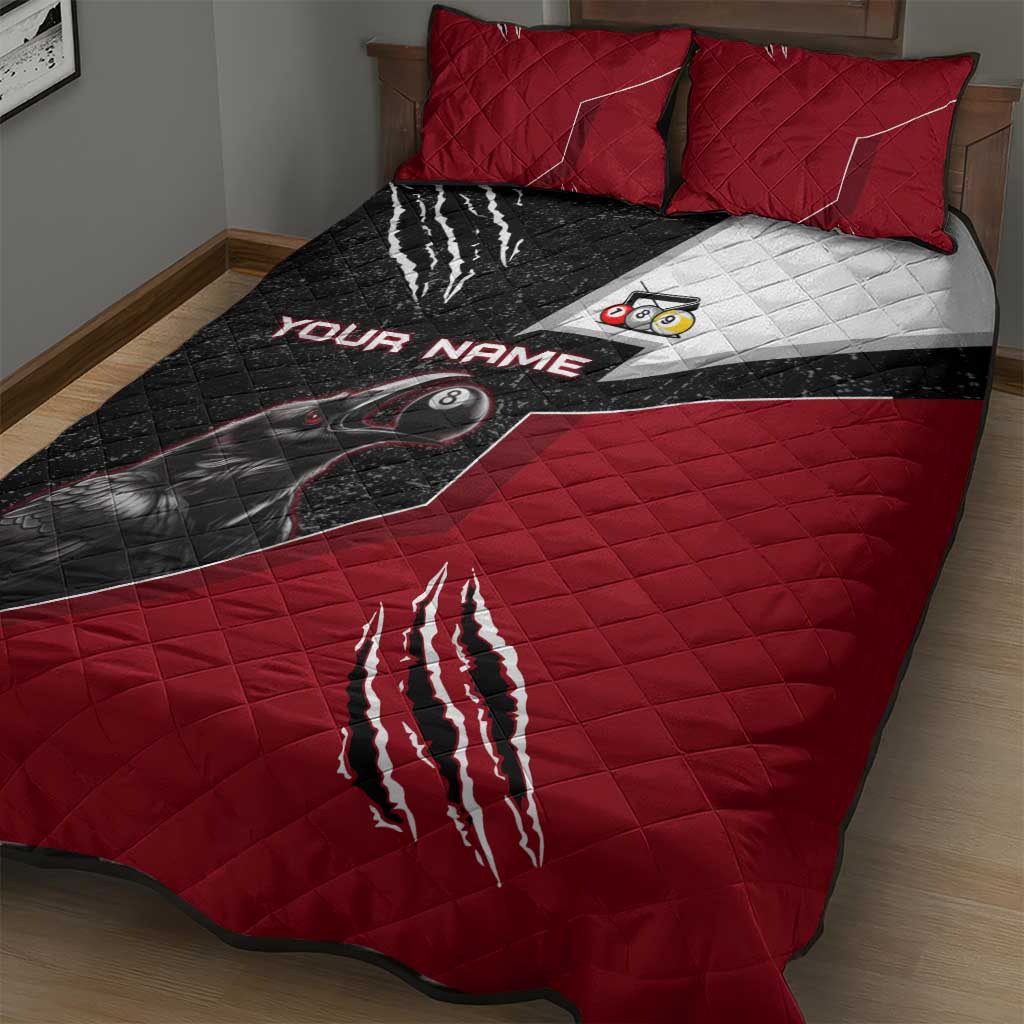 Personalized Raven Billiards Quilt Bed Set with Dark Cemetery Scene and Red Eye Crow Artwork - Wonder Print Shop