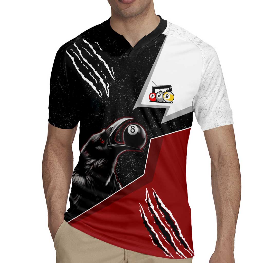 Personalized Raven Billiards Rugby Jersey with Dark Cemetery Scene and Red Eye Crow Artwork - Wonder Print Shop