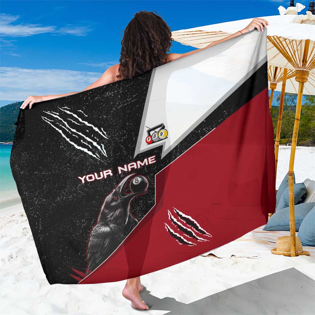Personalized Raven Billiards Sarong with Dark Cemetery Scene and Red Eye Crow Artwork - Wonder Print Shop