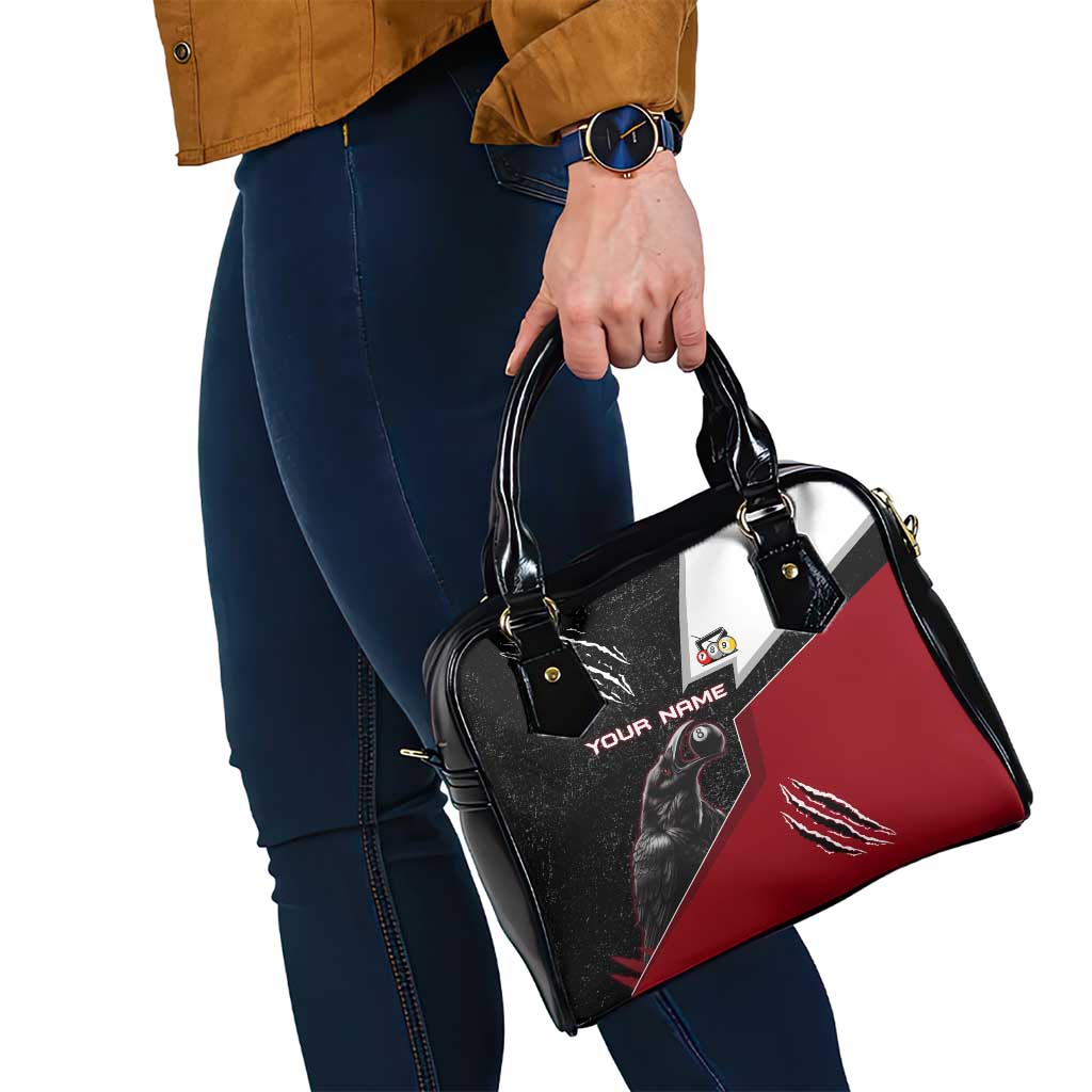 Personalized Raven Billiards Shoulder Handbag with Dark Cemetery Scene and Red Eye Crow Artwork - Wonder Print Shop