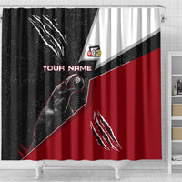 Personalized Raven Billiards Shower Curtain with Dark Cemetery Scene and Red Eye Crow Artwork - Wonder Print Shop
