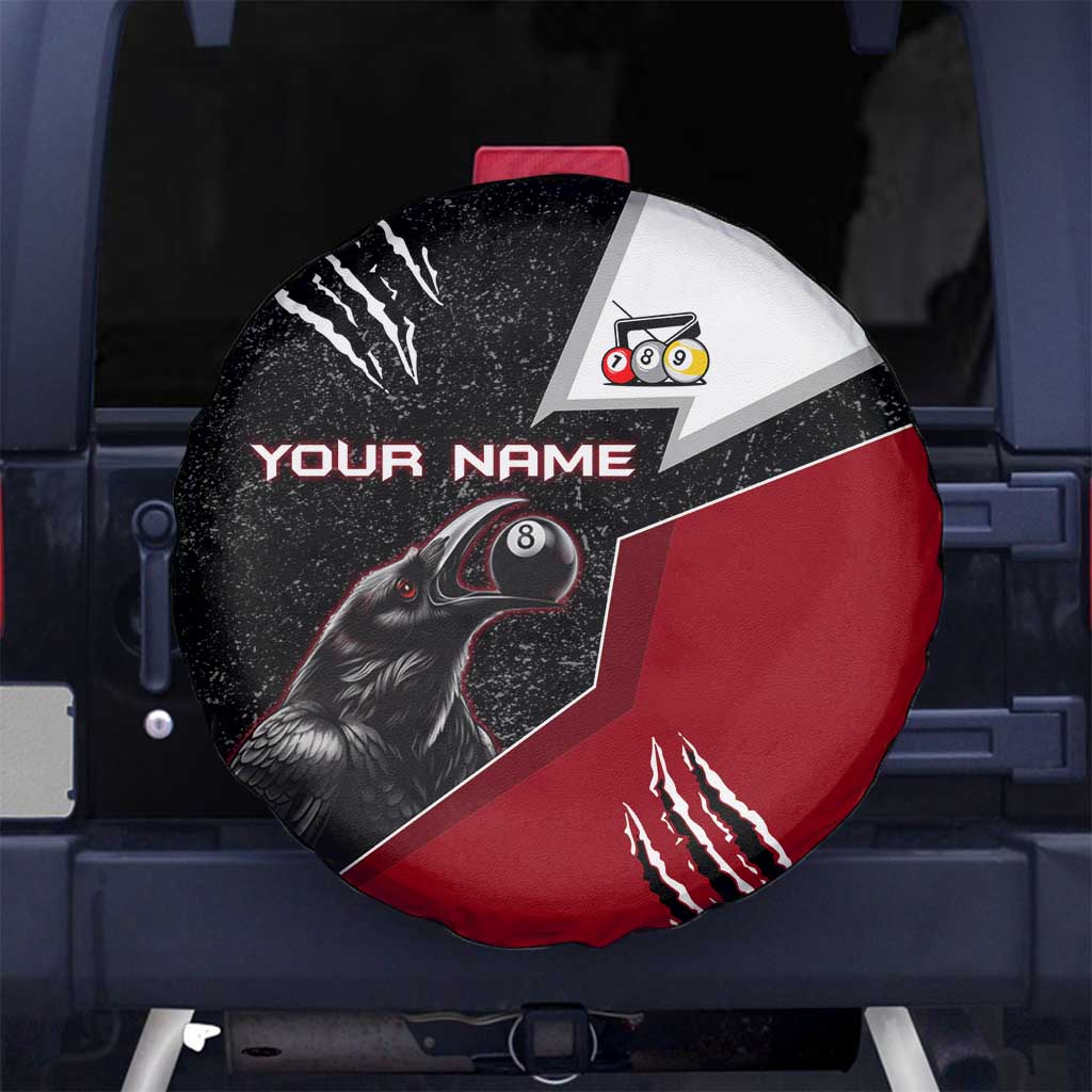 Personalized Raven Billiards Spare Tire Cover with Dark Cemetery Scene and Red Eye Crow Artwork - Wonder Print Shop