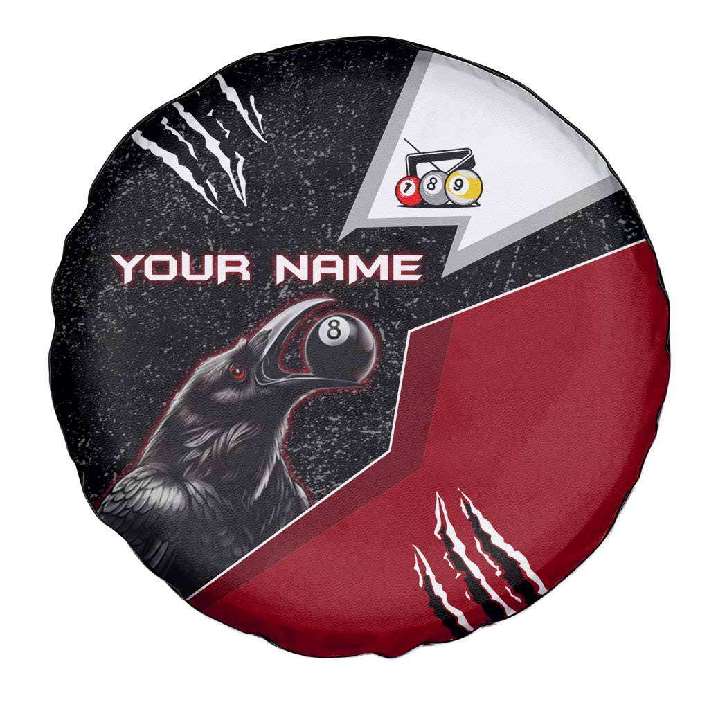 Personalized Raven Billiards Spare Tire Cover with Dark Cemetery Scene and Red Eye Crow Artwork - Wonder Print Shop