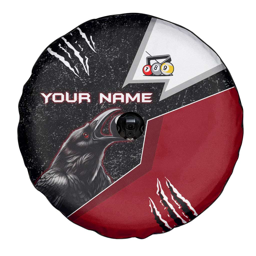 Personalized Raven Billiards Spare Tire Cover with Dark Cemetery Scene and Red Eye Crow Artwork - Wonder Print Shop