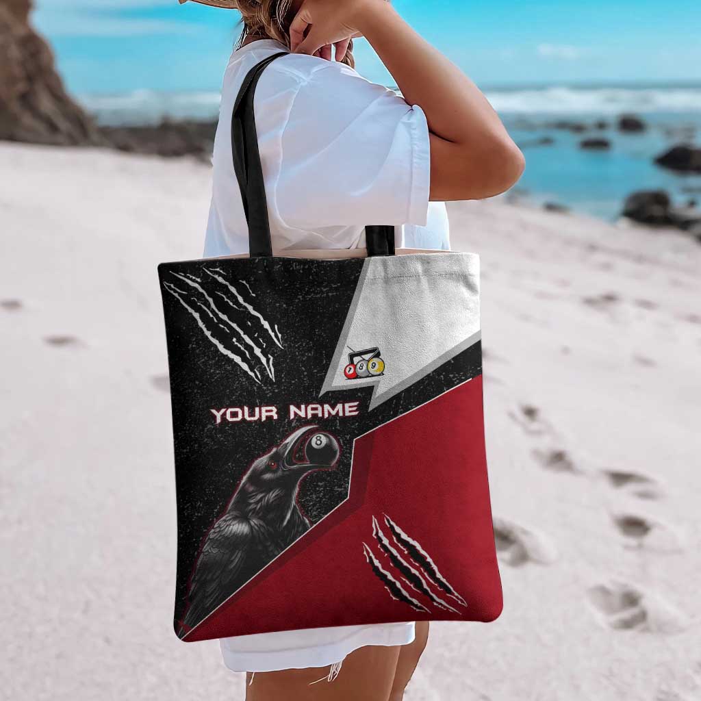 Personalized Raven Billiards Tote Bag with Dark Cemetery Scene and Red Eye Crow Artwork - Wonder Print Shop