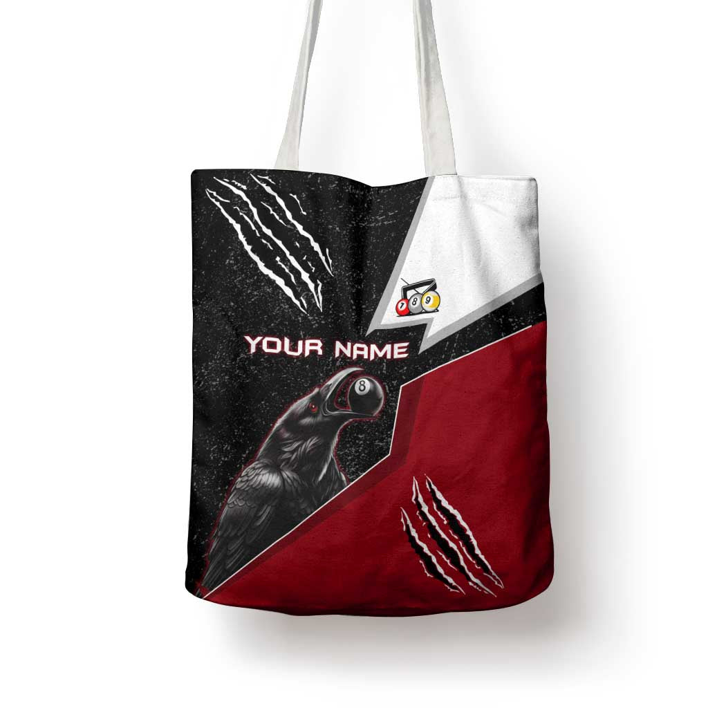 Personalized Raven Billiards Tote Bag with Dark Cemetery Scene and Red Eye Crow Artwork - Wonder Print Shop