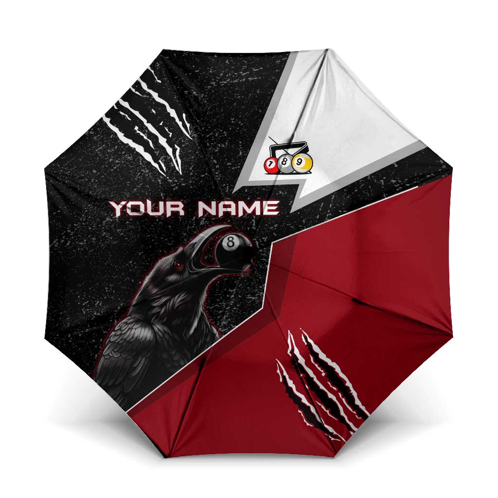 Personalized Raven Billiards Umbrella with Dark Cemetery Scene and Red Eye Crow Artwork - Wonder Print Shop