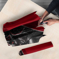 Personalized Raven Billiards Umbrella with Dark Cemetery Scene and Red Eye Crow Artwork - Wonder Print Shop