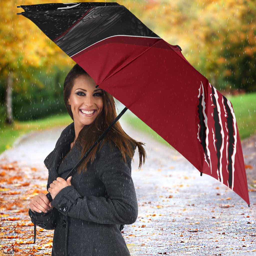 Personalized Raven Billiards Umbrella with Dark Cemetery Scene and Red Eye Crow Artwork - Wonder Print Shop