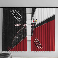 Personalized Raven Billiards Window Curtain with Dark Cemetery Scene and Red Eye Crow Artwork - Wonder Print Shop