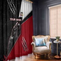 Personalized Raven Billiards Window Curtain with Dark Cemetery Scene and Red Eye Crow Artwork - Wonder Print Shop