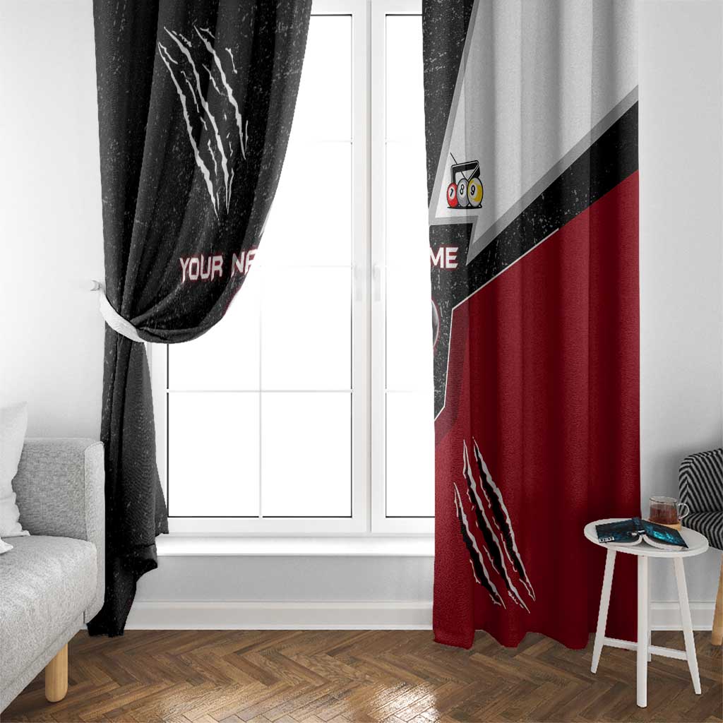 Personalized Raven Billiards Window Curtain with Dark Cemetery Scene and Red Eye Crow Artwork - Wonder Print Shop