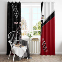 Personalized Raven Billiards Window Curtain with Dark Cemetery Scene and Red Eye Crow Artwork - Wonder Print Shop
