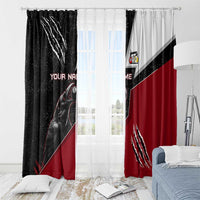 Personalized Raven Billiards Window Curtain with Dark Cemetery Scene and Red Eye Crow Artwork - Wonder Print Shop