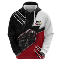 Personalized Raven Billiards Zip Hoodie with Dark Cemetery Scene and Red Eye Crow Artwork - Wonder Print Shop