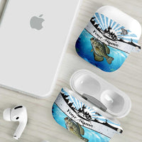 Personalized Crappie Fishing AirPods Case with Lake Water Splash Scene and Sunrise Silhouette Angler Design - Wonder Print Shop