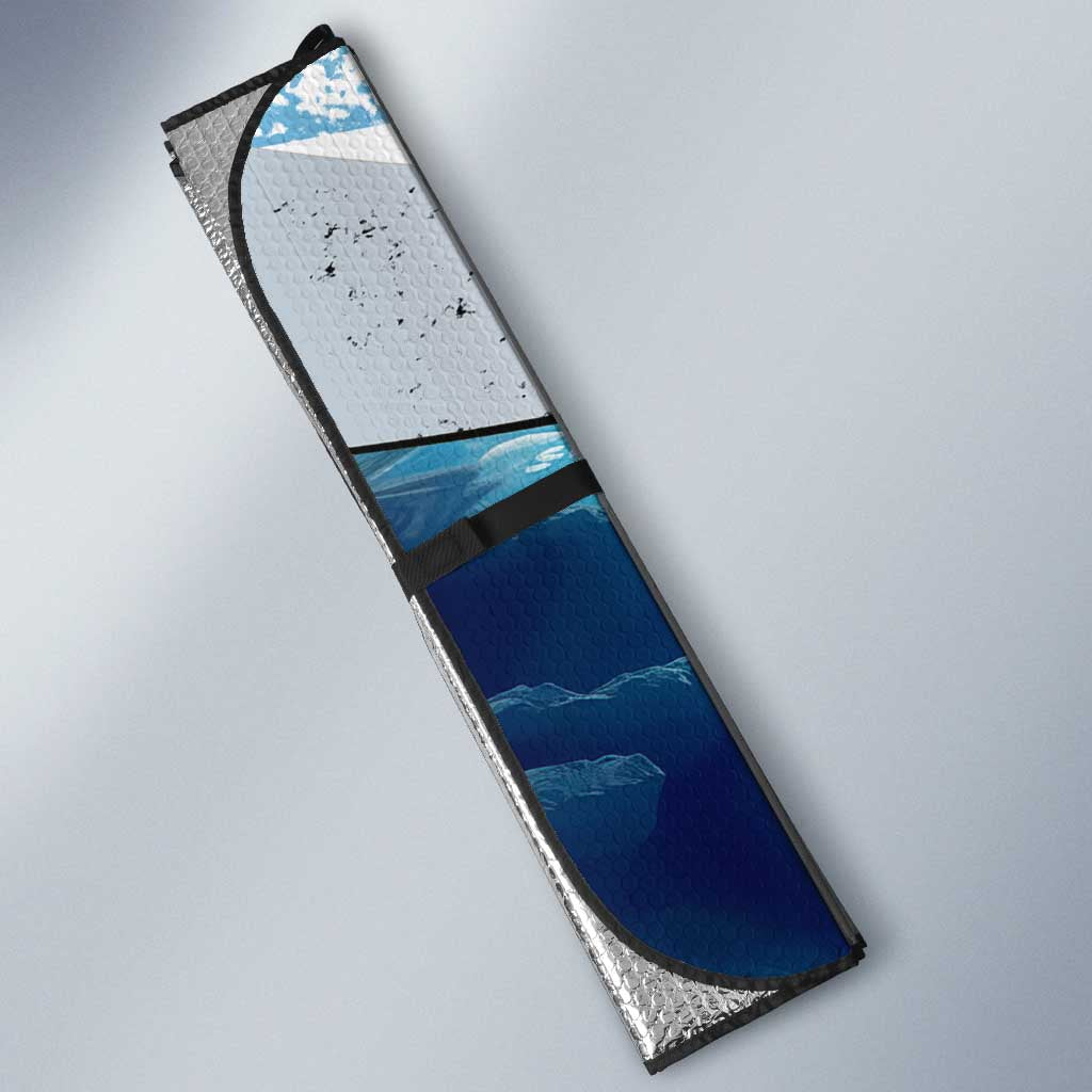 Personalized Crappie Fishing Auto Sun Shade with Lake Water Splash Scene and Sunrise Silhouette Angler Design - Wonder Print Shop