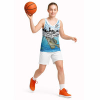 Personalized Crappie Fishing Basketball Jersey with Lake Water Splash Scene and Sunrise Silhouette Angler Design - Wonder Print Shop