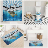 Personalized Crappie Fishing Bathroom Set with Lake Water Splash Scene and Sunrise Silhouette Angler Design - Wonder Print Shop