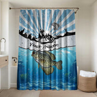 Personalized Crappie Fishing Bathroom Set with Lake Water Splash Scene and Sunrise Silhouette Angler Design - Wonder Print Shop