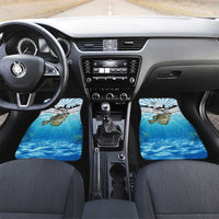 Personalized Crappie Fishing Car Mats with Lake Water Splash Scene and Sunrise Silhouette Angler Design - Wonder Print Shop