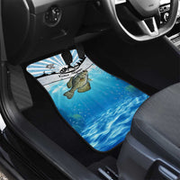 Personalized Crappie Fishing Car Mats with Lake Water Splash Scene and Sunrise Silhouette Angler Design - Wonder Print Shop